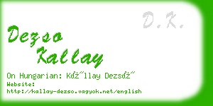 dezso kallay business card